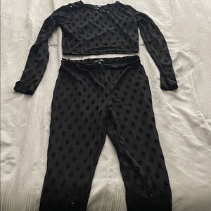 Fashion Nova Black Distressed Fabric